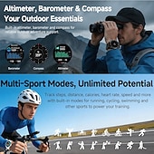 baratos Smartwatch-Relógio inteligente GPS masculino com chamada Bluetooth, relógio militar robusto para atividades ao ar livre com bússola, barômetro e altímetro, resistente à água até 3 ATM, mais de 100 modos