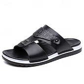 tanie Klapki i japonki męskie-męskie sandały z klamrą, odkryte palce, codzienne, letnie buty na plażę, do kurortu, na podróż i na co dzień na świeżym powietrzu