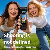 baratos Câmara de Ação-Câmera de ação 4K com tela IPS de 2,0", câmera portátil para vlogs com foco automático. &amp;Câmera de vídeo portátil de bolso com lente giratória e cartão SD de 32 GB, ideal para vlogs. &amp;viagem, presente