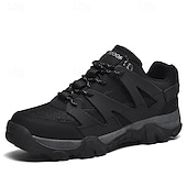 cheap Casual Sneakers-Men's Outdoor Hiking Shoes, Chunky Non-Slip Sole Lace-Up Sneakers, Comfortable Trail Walking Shoes for Travel, Camping