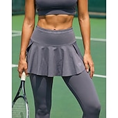 abordables Jupes et skorts pour femmes-Femmes Couleur Unie Jupe décontractée Jupe de tennis avec leggings Avec Poches 2 en 1 Sportif Léger Élastique Évacuation de l'Humidité Respirant Tennis Le golf Course Jupe Noir Rose bleu marine
