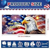 baratos 250º Aniversário-Capa decorativa para porta de garagem comemorativa do 250º aniversário - águia-careca patriótica e bandeira americana, banner para o 4 de julho - capa para porta de garagem para decoração da festa do Dia da Independência de 2026, 2,4 x 2,1 m