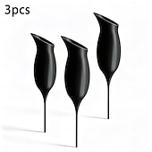 abordables Arrosage et irrigation-Lot de 3 dispositifs d'arrosage automatique imprimés en 3D pour plantes d'intérieur en pot, système d'arrosage lent avec piquets d'irrigation enterrés, réceptacle à humidité du sol en forme de verre à