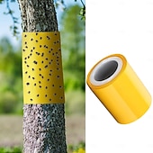 ieftine Gradinarit-Bandă adezivă pentru insecte târâtoare, 5 metri, pentru exterior, capcană lipicioasă galbenă, barieră lipicioasă, care protejează copacii, exterior, interior, pomi fructiferi, gazon, grădină,
