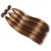 baratos 3 conjuntos de extensões de cabelo natural-3 mechas de cabelo humano liso com mechas p4/27, 45,7 x 50,8 cm (18 x 20 polegadas).