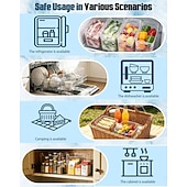 abordables Almacenamiento para la cocina-4PCS Crystal Clear Freezer Storage Bins with Handles, Stackable Deep Freezer Organizer Containers for Upright and Chest Freezer, Refrigerator Drawer Organizer Baskets for Meat, Vegetables, Frozen Food