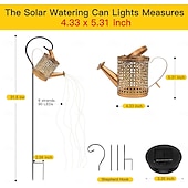 abordables Luces de camino y linternas-Regadera solar con luces en cascada para decoración de jardín exterior, regalos de cumpleaños para mamá, abuela y mujeres, resistente al agua IP65, 2 modos de iluminación, faroles colgantes para el