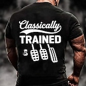  Men's Classically Trained Manual Pedals Funny Car Enthusiast Graphic T Shirt Casual Short Sleeve Crew Neck Regular Fit Gearhead Gift Designer Clothing Apparel S M L XL XXL XXXL