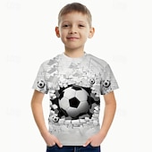tanie 3D sporty i gry dla chłopców-Dla chłopców 3D Graficzny Piłka nożna Koszulki piłkarskie Podkoszulek T-shirt Krótki rękaw Druk 3D Lato Wiosna Sport Moda Moda miejska Dzieci 4-12 lat Półgolf Codzienny Na zewnątrz Regularny