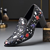 economico Mocassini-Scarpe eleganti da uomo slip-on con stampa astratta e punta affusolata, calzature di tendenza per uomini alla moda, ideali per feste, banchetti, balli di fine anno ed eventi serali di moda.