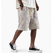 cheap Casual Shorts-Men's Shorts Casual Shorts Textured Shorts Pocket Elastic Waist Plain Abstract Comfort Breathable Knee Length Casual Outdoor Beach Vacation Fashion Pink Apricot Stretchy