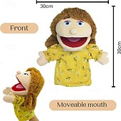 cheap Party Supplies-6pcs Family Hand Puppets Set, Soft Plush Human Puppets with Movable Mouths, Grandpa Grandma Dad Mom Son Daughter Puppets for Preschool Early Teaching, Role Play Storytelling for Toddlers Kids