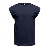 abordables Running Tee &amp; Tank Tops-Men's Solid Colored Workout Tank Top Running Tank Top Gym Tank Top Summer Spring Classic Sleeveless Quick Dry Lightweight Moisture Wicking Breathable Gym Workout Active Training Exercise Black White
