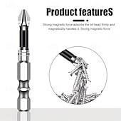 cheap Drill Bit Set-15pcs K5 Anti-Slip Shock-Resistant Threaded Drill Bit Set, Suitable for Electric Screwdrivers, High Hardness, Anti-Slip, Shockproof Magnetic Drill Bits, Compatible with Electric and Manual Drills