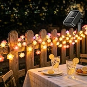 cheap Solar Outdoor Lights-Solar Rose Fairy String Lights 30/50 LEDs  Outdoor Waterproof Atmosphere Lights for Gardens Balconies Fences Holiday Wedding Party Decoration