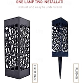 billige Pathway Lights &amp; Lanterns-6 stk stilys utendørs solcelle plen sti lys ip65 vanntett hagelampe for terrasse sti landskap hage dekorasjon belysning 6x