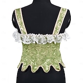 cheap Tops-Medieval Renaissance Corset Bodice Fairy Noblewoman Jacquard Floral Fancy Dress Women's Fantasy Royal Halloween Carnival Casual Daily Renaissance Fair LARP Adults' Corset Spring &amp; Summer