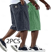 economico Pantaloncini casual-Per uomo Shorts Pantaloncini casual Pantaloncini di velluto a coste Tasca Elastico in vita Testurizzato Tinta unica Semplice Comodità Traspirante Corto Casuale All'aperto Spiaggia Vacanza Moda Bianco