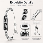 cheap Smart Wristbands-Elegant Smart Bracelet for Women, Jewelry Fitness Tracker with Sleep &amp; Activity Tracking, IP68 Waterproof Smart Jewelry with App Sync, Long Battery Life, Adjustable Crystal Bangle, Fashion Gift