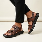 abordables Sandales décontractées-Sandales de pêcheur pour hommes, sandales de marche à bout ouvert avec boucle réglable, chaussures d'extérieur confortables pour la plage, les voyages et le quotidien