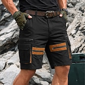 abordables Día festivo-Hombre Pantalones tipo cargo Pantalón Corto Cargo Pantalón corto Pantalones cortos casuales Bolsillo Cintura elástica Plano Bloque de color Un Color Corto Casual Exterior Ropa de calle Moda Ropa de