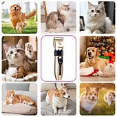 cheap Hair Care-Electric pet grooming scissors, electric pet shaving tools electric razor Hair clippers Nail clippers 4 replaceable guide combs Scratch sharpener Charging cable