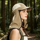 tanie Akcesoria sportowe i outdoorowe-Kapelusz Czapka turystyczna Czapka wędkarska Kapelusz Kapelusz kempingowy Wodoodporny Ochrona przed słońcem Ochrona UV Lato Wiosna Jesień z osłoną twarzy i klapką na szyję Ochrona przed słońcem