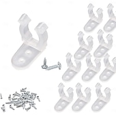economico Accessori LED-20-200 pezzi 1/2 pollice applicabili per clip per luci a corda LED da 10-15 mm con 40-400 pezzi viti per clip di montaggio per luci a corda in PVC per esterni, ganci per Natale e matrimoni