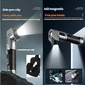 cheap Flashlights-Rechargeable Tactical Flashlights 1600 High Lumens 2 Light Sources,6 Modes, 90 Degree Rotating,Waterproof Working Light with Magnetic Base for Home Emergency, Outdoor, Camping