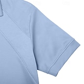 baratos Polo Clássico Masculino-Homens Camisas Polo Casual O negócio Aberto para a Lateral Manga Curta Moda Básico Tecido Botões Verão Primavera Azul Branco Azul Marinha Marron Verde Cinzento Camisas Polo