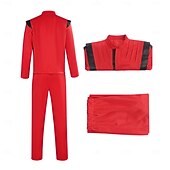 baratos Trajes Masculinos-Estrela pop dos anos 80 Cantor Fantasia de Jaqueta Vermelha Fantasia fantasia Ícones da Música e do Palco Retro Vintage Anos 80 for Homens Adulto Dia Das Bruxas Carnaval Semana do Livro Festa