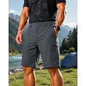 baratos Partes inferiores-Homens Shorts ao ar livre Bermuda Cargo Shorts de caminhada Calções Cambat Verão Primavera Outono Ao ar livre Moderno Prova-de-Água Secagem Rápida Leve Respirável Calção Zípers Bolsos Cinzento Escuro
