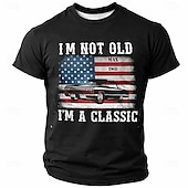  4 juillet 2026, 250e anniversaire Homme Voiture Drapeau américain T-shirt Manche Courte T-shirt Impression 3D Col ras du cou Chemise Patriotique Quotidien Festival Bleu Noir Rouge Été Printemps