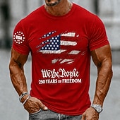  T-Shirt a Maniche Corte Collo Girocotolo Grafica Bandiera Americana Patriottica 1776 2026 per il 250° Anniversario Top Estivo Street