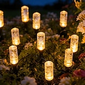 cheap Pathway Lights &amp; Lanterns-Outdoor Solar Lights Colorful LED Icicle Garden Stake Lights, IP65, Warm Glow Landscape Lighting, Ideal for Courtyards, Lawns, Patios, Walkways, Fences, And Party Decorations Lighting  10led / 20led