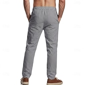 abordables Fondos-Medieval Renacimiento Pantalones Vikingo Tejido con 95% de mezcla de lino Plano Disfraz Hombre Víspera de Todos los Santos Carnaval Rendimiento LARP Feria Ren Adulto Pantalones