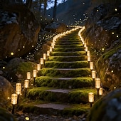 cheap Pathway Lights &amp; Lanterns-Outdoor Solar Lights Colorful LED Icicle Garden Stake Lights, IP65, Warm Glow Landscape Lighting, Ideal for Courtyards, Lawns, Patios, Walkways, Fences, And Party Decorations Lighting  10led / 20led