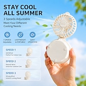cheap Camping Lights &amp; Lanterns-2 in 1 Water Bottle with Built In Foldable Fan, USB Rechargeable Cooling Bottle with 3 Speed Portable Fan, Portable Cooling Cup with Straw, Detachable Design for Travel, Camping, Gym