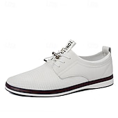 economico Scarpe Casual con Lacci-Scarpe da ginnastica casual da uomo bianche con lacci, leggere, traspiranti e comode, ideali per camminare, per un look casual elegante, basse, perfette per l'uso quotidiano, i viaggi, gli spostamenti e le uscite del fine settimana.