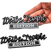 2er-Pack „We the People“-Edition: 3D-Metall-Autoemblem, hochwertige patriotische Aufkleber aus Zinklegierung, wetterfester Aufkleber mit amerikanischer Flagge und Verfassung für Pkw, Lkw, SUV und
