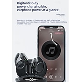 halpa TWS Todelliset langattomat kuulokkeet-Lenovo ThinkPlus langattomat urheilunappikuulokkeet, Bluetooth 5.3 -kuulokkeet korvakoukuilla, TWS-kuulokkeet LED-digitaalisella akkunäytöllä, sisäänrakennettu mikrofoni, hikoilunkestävät