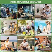 baratos Luzes e lanternas de acampamento-Ventilador portátil com controle remoto e sistema de nebulização, recarregável, ideal para áreas externas como pátios, camping e praia. &amp;Ventilador portátil com sistema de névoa para uso interno e