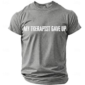 baratos Camisetas de Humor Sarcástico-Camiseta masculina "Meu terapeuta desistiu", camiseta engraçada e sarcástica, presente original para pai, marido ou namorado.
