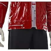 preiswerte Herrenkostüme-Popstar der 80er Sänger Kostüm mit roter Jacke Ausgefallene Kostüme Musik- und Bühnenikonen Retro Vintage 1980er for Herren Erwachsene Halloween Karneval Buchwoche Party Leistung Symphonie der