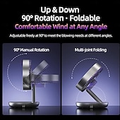 cheap Camping Lights &amp; Lanterns-2026 Upgrade Foldable LED Color Changing USB Rechargeable Quiet Mini Desktop Fan, 5-Speed Adjustable, Long Battery Life, Portable for Bedroom, Office, Dorm, Outdoor, Travel, Camping