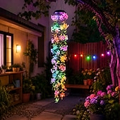 economico Striscie luci ad energia solare-Luci solari da giardino sospese, luci a LED realistiche a forma di fiori e rampicanti, impermeabili IP65, ideali per decorare giardini, patii e recinzioni, con accensione automatica ogni 8-12 ore.