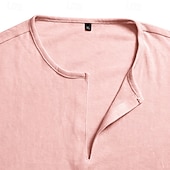 economico T-shirt in Cotone e Lino-Per uomo Maglietta Maglietta in lino Manica Corta Maniche Corte Scollo a V Primavera &amp; Estate Estate Primavera Semplice Moda Designer Essenziale Morbido Casuale Vacanza Streetwear Blu Bianco Nero