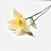 ieftine Flori Artificiale-floare din sticlă pentru luna nașterii, cadou floral din sticlă suflată manual pentru ziua de naștere, Ziua Mamei, iubită, cea mai bună prietenă, soră, bunică – cadou unic pentru ea, femei, set de