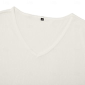 preiswerte Fitness Tank-Tops-Herren Tanktop aus Leinen Ärmelloses Shirt Unterhemd Ärmellos V Ausschnitt Sommer Einfach Mode Basic Böhmische Schlank Weich Strand Urlaub Alltagstauglich Schwarz Weiß Blau Top T-Shirt für Herren