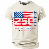  4th of July 2026 250th Men's US Flag 1776 T Shirt Short Sleeve T shirt 3D Print Crew Neck Shirt Patriotic Daily Festival Black White Green Summer Spring Clothing Apparel S M L XL XXL XXXL